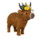 Hillside Pasture Table Decor Natural Fiber Floral Highland Cow, 11.5"L