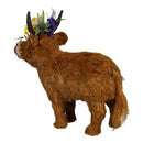Hillside Pasture Table Decor Natural Fiber Floral Highland Cow, 11.5"L