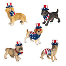 Red, White, & Bloom Table Decor Resin Patriotic Dog, Asst of 5