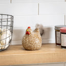 Hillside Pasture Table Decor Ceramic Chicken with Feathers, 7"L
