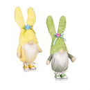 Hop Into Spring Table Decor Fabric Bunny Gnome, Asst of 2, 14.25"H