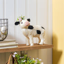 Petal & Plow Table Decor Natural Fiber Floral Cow, 11.75"L