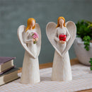 Valentine's Day Table Decor Resin Angel wit Icon, 7.25"H, Asst of 2