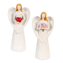 Valentine's Day Table Decor Resin Angel wit Icon, 7.25"H, Asst of 2
