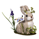 Hop Into Spring Table Decor Natural Fiber Floral Bunny with Butterfly, 9"H