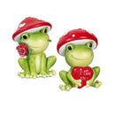 Valentine's Day Table Decor Resin Mushroom Frog, 4.25"H, Asst of 2