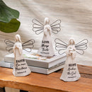 Simple Blessings Resin and Metal Angel Table Decor, Faith/Hope/Love, Asst of 3, 7.75"H