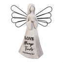 Simple Blessings Resin and Metal Angel Table Decor, Faith/Hope/Love, Asst of 3, 7.75"H