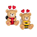 Valentine's Day Table Decor Resin Love Bug Bear, 4.5"H, Asst of 2