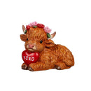 Valentine's Day Table Decor Resin Highland Cow, Asst of 2