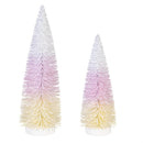 Hop Into Spring Table Decor Plastic Bottle Brush Ombre Tree, Set of 2