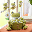 Cottage Garden Hanging Decor Fabric Frog, 4.5"H, In Basket