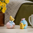 Hop Into Spring Table Decor Resin Chick with Egg, Asst of 2