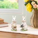 Hop Into Spring Table Decor Resin Garden Bunny, Asst of 2