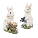 Hop Into Spring Table Decor Resin Garden Bunny, Asst of 2