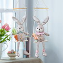 Hop Into Spring Hanging Decor Fabric Bunny on Swing, 19"H, Asst of 2