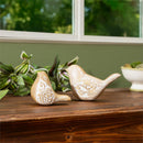 What She Shed Table Decor Wood Carved Bird, Set of 2
