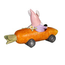 Hop Into Spring Table Decor Resin Gnome in Carrot Car, 9.5"L