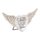 Memorial Table Decor Resin Angel Wings, Because someone we love, 10"L