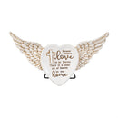 Memorial Table Decor Resin Angel Wings, Because someone we love, 10"L