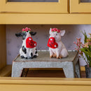 Valentine's Day Table Decor Resin Farm Animal, 5.25"H, Asst of 2