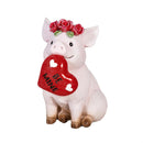 Valentine's Day Table Decor Resin Farm Animal, 5.25"H, Asst of 2