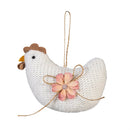 Hillside Pasture Hanging Decor Fabric Farm Chicken, 6"L, Asst of 2, In Wood Tray