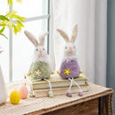 Hop Into Spring Table Decor Fabric Bunny with Dangling Legs, 13.25"H, Asst of 2