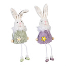 Hop Into Spring Table Decor Fabric Bunny with Dangling Legs, 13.25"H, Asst of 2