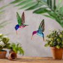 Cottage Garden Hanging Decor Plastic Glitter Hummingbird, 6", Asst of 2