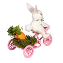 Bunny Blooms Table Decor Natural Fiber Bunny on Bike, 9"L , Asst of 2