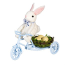 Bunny Blooms Table Decor Natural Fiber Bunny on Bike, 9"L , Asst of 2