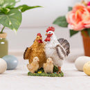 Hillside Pasture Table Decor Resin Farm Chicken Family, 6.5"L