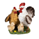 Hillside Pasture Table Decor Resin Farm Chicken Family, 6.5"L