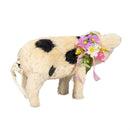 Hillside Pasture Table Decor Natural Fiber Floral Pig, 10.75"L