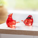 Memorial Table Decor Glass Decorative Cardinal, 4.25"H, Asst of 2