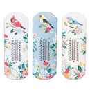 Cottage Garden Metal Thermometer, Floral Birds, 16", Asst of 3