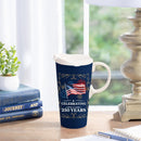 Red, White, & Blooms 250th Anniversary Travel Cup Ceramic Perfect, 17oz, Gift Box
