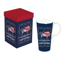 Red, White, & Blooms 250th Anniversary Travel Cup Ceramic Perfect, 17oz, Gift Box