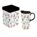 Hillside Pasture Pet Travel Cup Ceramic Perfect Cup, Cats Playing, 17oz, Gift Box