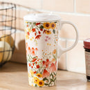 Hillside Pasture Travel Cup Ceramic Perfect Cup, Floral Field, 17oz, Gift Box