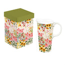 Hillside Pasture Travel Cup Ceramic Perfect Cup, Floral Field, 17oz, Gift Box