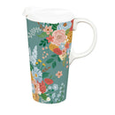 What She Shed Ceramic Perfect Cup, Florals, 17oz, Gift Box