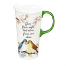 Memorial Travel Cup Ceramic Perfect Cup, Birds, Gone from sight, 17oz, Gift Box