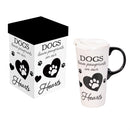 Memorial Pet Travel Cup Ceramic Perfect Cup, "DOGS", 17oz, Gift Box