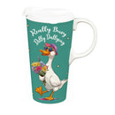 Just for Laughs Travel Cup Ceramic Perfect Cup, Really Busy Dilly Dallying, 17oz, Gift Box