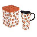 Red, White, & Bloom Sports Ceramic Perfect Cup, Basketball, 17oz, Gift Box
