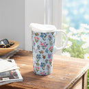 Hop Into Spring Travel Cup Ceramic Perfect Cup, Scattered Floral, 17oz, Gift Box