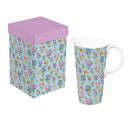 Hop Into Spring Travel Cup Ceramic Perfect Cup, Scattered Floral, 17oz, Gift Box