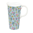 Hop Into Spring Travel Cup Ceramic Perfect Cup, Scattered Floral, 17oz, Gift Box